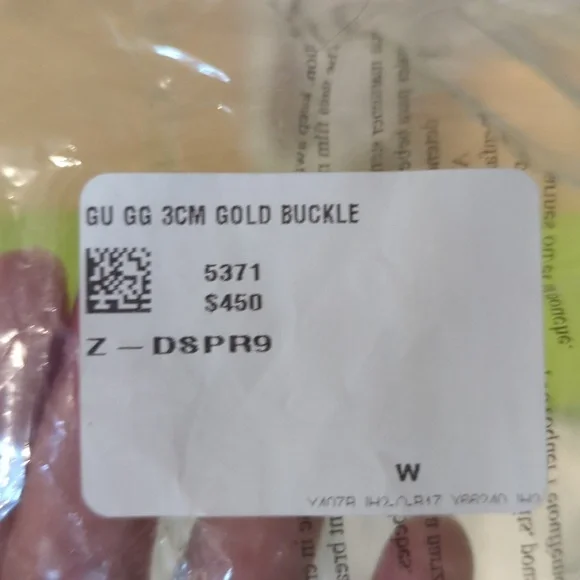 Gucci GG 3 cm gold buckle navy belt - Picture 5 of 8